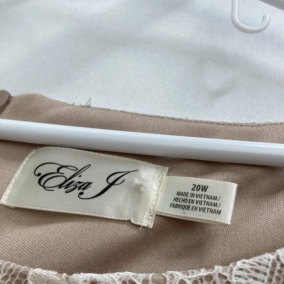 Eliza J Women's Ivory Lace Sheath Size 20W Summer Cocktail Party Fairy Ethereal - Picture 5 of 11